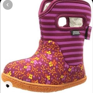 Bog Boots Pink Purple Orange Stripe Floral size 9